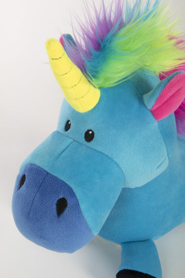 Go Dog Unicorns with Chew Guard Technology Durable Plush Dog Toy with Squeaker Blue