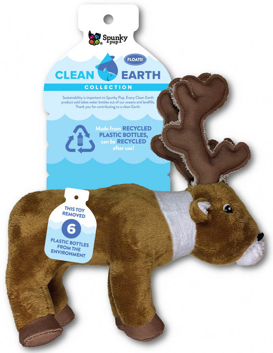 Spunky Pup Clean Earth Caribou Plush Dog Toy