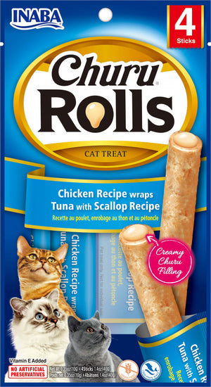 Inaba Cat Churu Rolls Chicken Recipe Wraps Tuna With Scallop Recipe Cat Treats