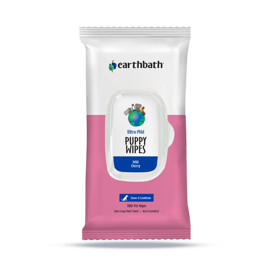 Earthbath Ultra-Mild Cleans & Conditions Puppy Wild Cherry Plant-Based Wipes
