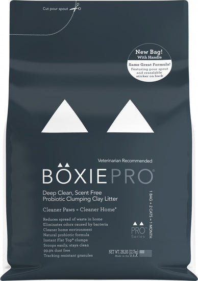 BoxiePro Deep Clean Scent Free Probiotic Clumping Clay Litter