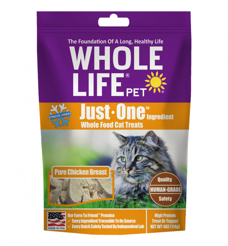 Whole Life Pet Just One Ingredient Freeze Dried Chicken Treats for Cats