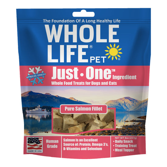 Whole Life Pet Just One Ingredient Freeze Dried Wild Salmon Treats Value Pack for Dogs & Cats