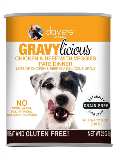 Dave's Pet Food Gravylicious Chicken & Beef with Veggies Pate Dinner